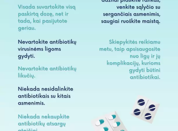 Antibiotikus vartokite atsakingai