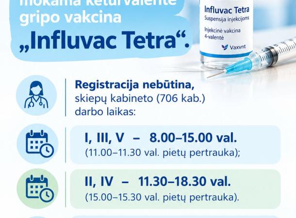 Kviečiame pasiskiepyti nuo gripo