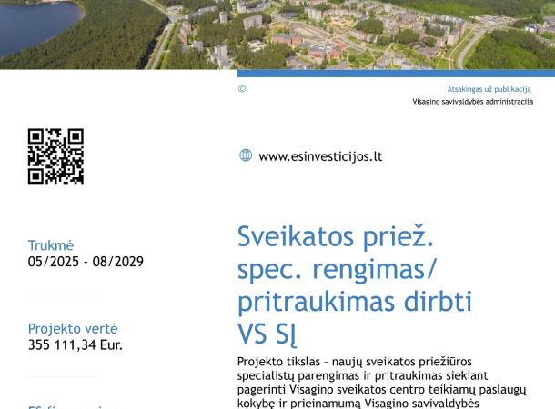Sveikatos priežiūros specialistų rengimas/pritraukimas dirbti Visagino savivaldybės sveikatos įstaigose